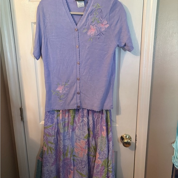 Lavender Floral‎ Button-Up Dress - Picture 1 of 3